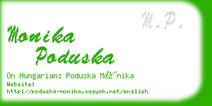 monika poduska business card